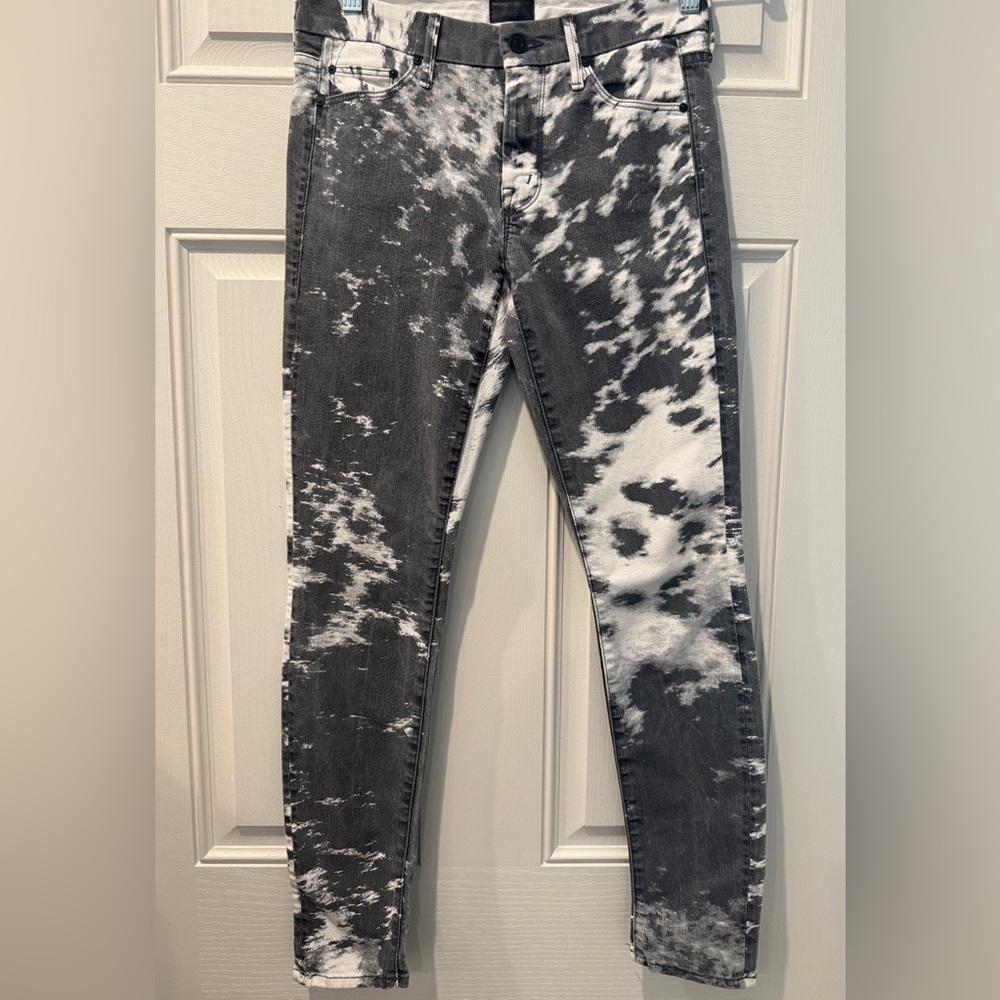 MOTHER Black and White Skinny Jeans